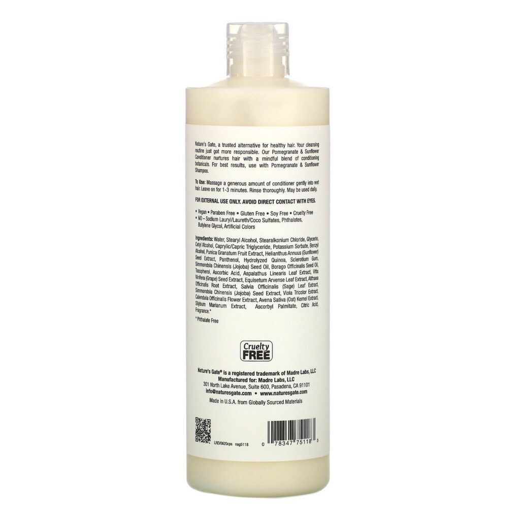 Nature's Gate, Condicionador de Romã e Girassol para Cabelos Tingidos, 473 ml (16 fl oz) - Imagem 2