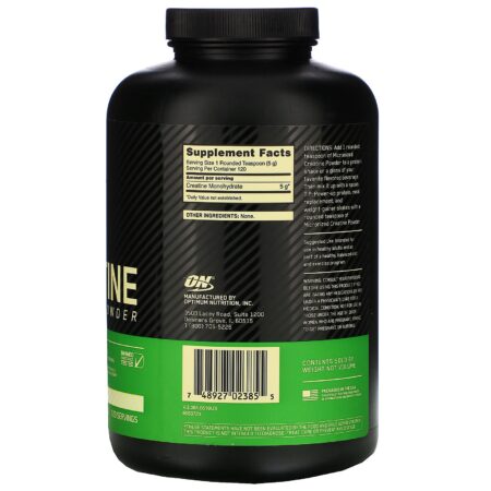 Optimum Nutrition, Creatina em pó micronizada, Sem sabor, 1,32 lb (600 g) - Image 2