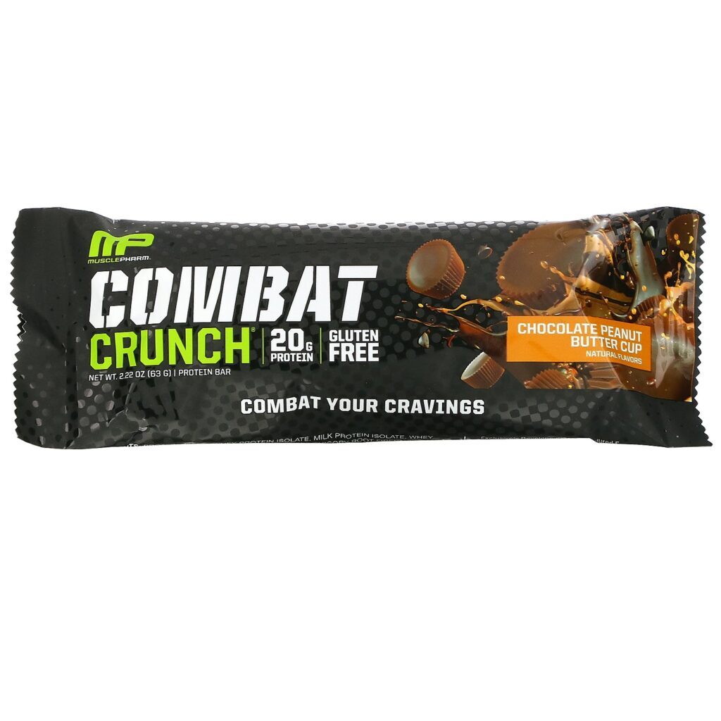 MusclePharm, Combat Crunch Protein Bars, Chocolate Peanut Butter Cup, 12 Bars, 2.22 oz (63 g) Each - Imagem 4
