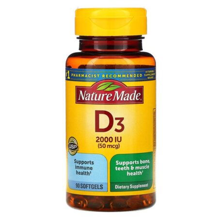 Nature Made, Vitamin D3, 50 mcg, 90 Softgels