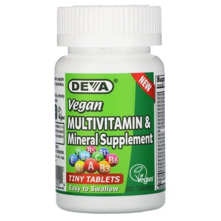 Deva, Suplemento Mineral e Multivitamínico Vegano, 90 Comprimidos