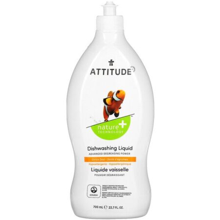 ATTITUDE, Lava-louças Líquido, Desejo Cítrico, 23,7 fl oz (700 ml)