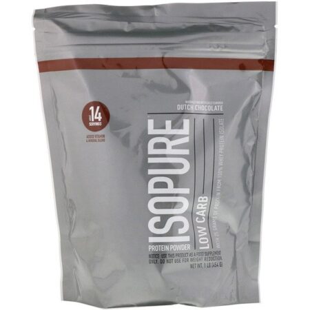 Isopure, Proteína em Pó com Baixo Teor de Carboidratos, Chocolate Holandês, 454 g (1 lb)