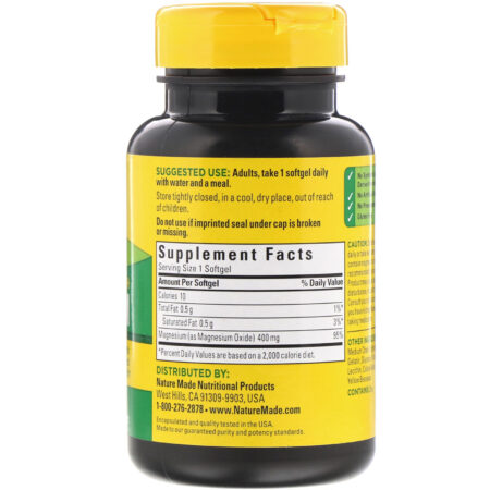 Nature Made, Magnesium, Extra Strength, 400 mg, 60 Softgels - Image 2