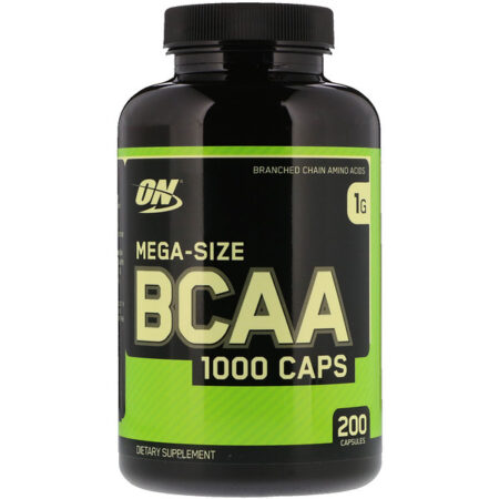 Optimum Nutrition, BCAA 1000 Cáps, Tamanho Grande, 1 g, 200 Cápsulas