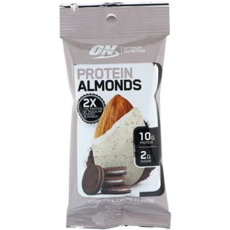 Optimum Nutrition, Protein Almonds, Cookies & Creme, 12 Packets, 1.5 oz (43 g) Each - Image 4