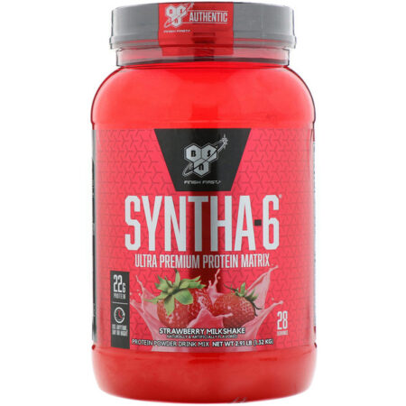 BSN, Syntha-6, Ultra Premium Protein Matrix, Strawberry Milkshake, 1,32 kg (2,91 lbs)