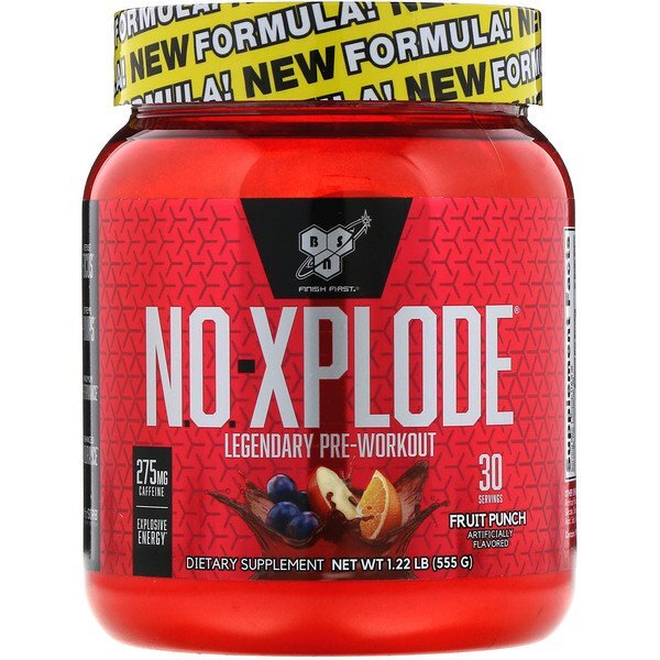 BSN, N.O.-Xplode, Pré-Treino Lendário, Ponche de Frutas, 555 g (1,22 lb)