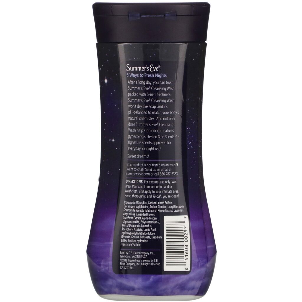Summer's Eve, Lavender Night-Time Cleansing Wash, Sensitive Skin, 12 fl oz (354 ml) - Imagem 2