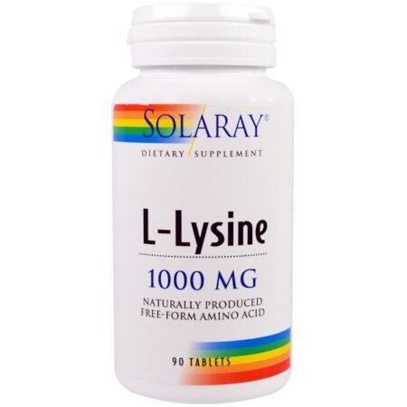 Solaray, L-Lisina, 1.000 mg, 90 Comprimidos