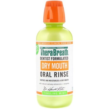 TheraBreath, Enxaguatório Bucal para Boca Seca, Hortelã Intensa, 473 ml (16 fl oz)