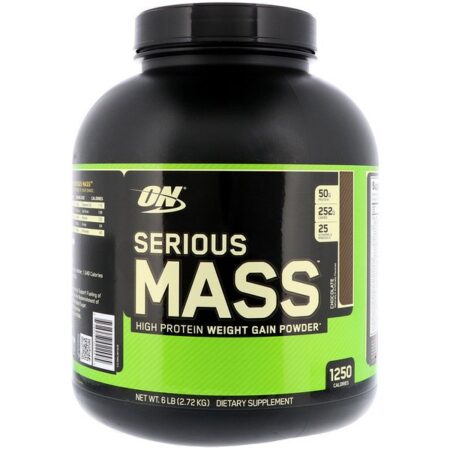 Optimum Nutrition, Serious Mass, Ganho de Peso com Alto Teor de Proteína em Pó, Chocolate, 2,72 kg (6 lbs)