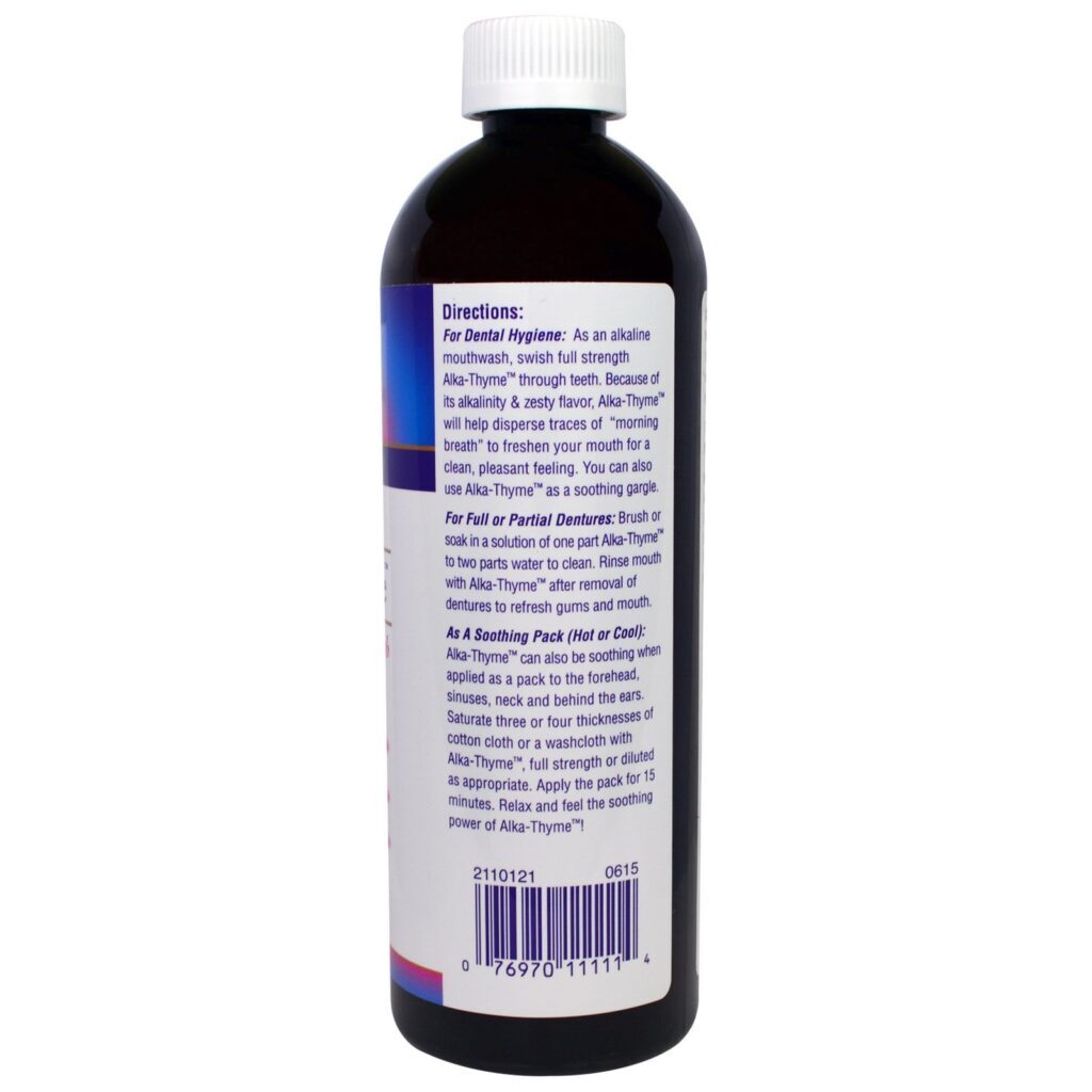 Heritage Store, Enxaguante Bucal Alka-Thyme, 16 fl oz (480 ml) - Imagem 2