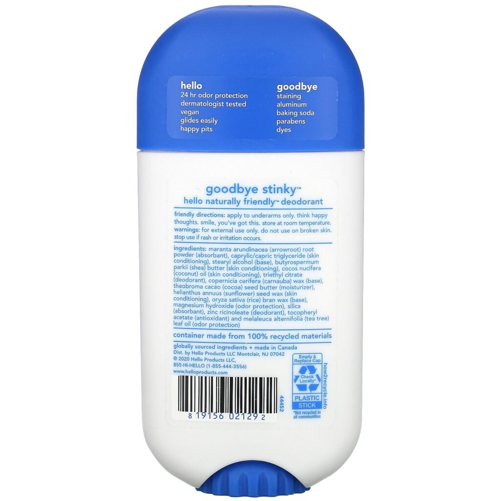 Hello, Deodorant with Shea Butter, Fragrance Free, 2.6 oz (73 g) - Imagem 2