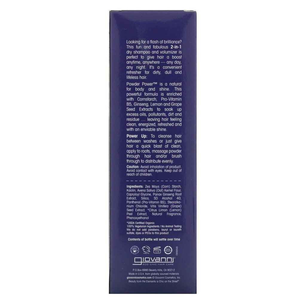 Giovanni, Eco Chic Hair Care, Powder Power Dry Shampoo, 1.7 oz (48 g) - Imagem 3