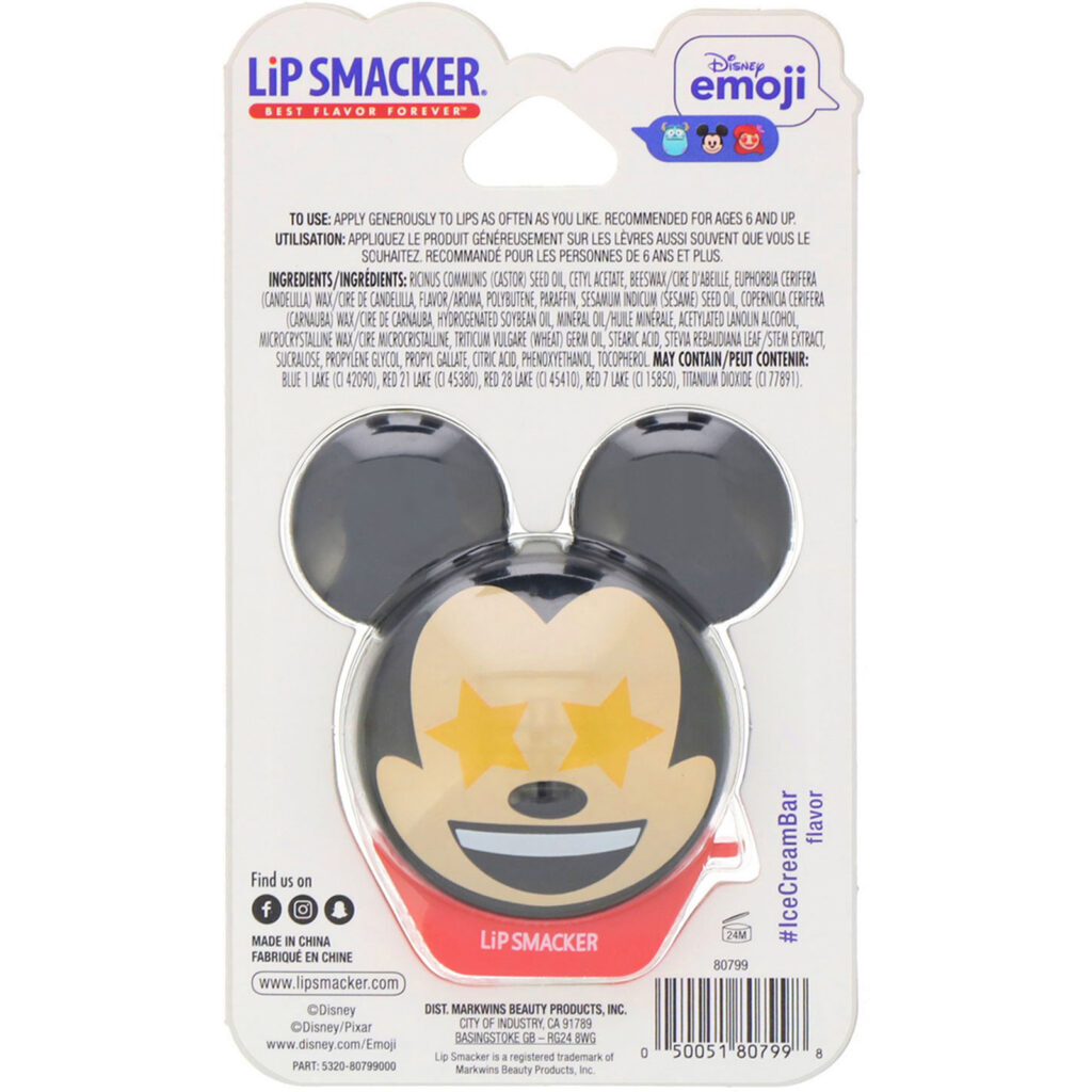 Lip Smacker, Protetor Labial Disney Emoji, Mickey, #IceCreamBar, 7,4 g (0,26 oz) - Imagem 2
