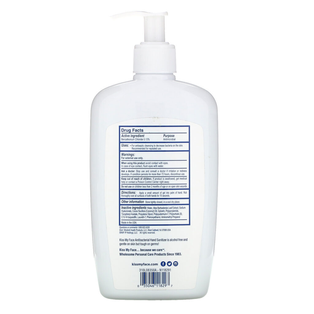 Kiss My Face, Hand Sanitizer with Aloe, Fragrance Free, 17 fl oz (502 ml) - Imagem 2