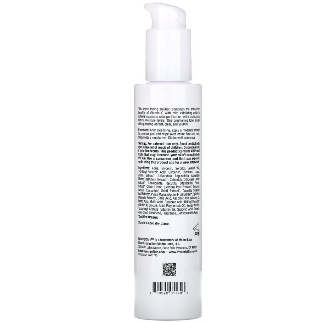 PrescriptSkin, Tônico com Vitamina C, Tônico Clareador Aprimorado, 177 ml (6 oz) - Imagem 2