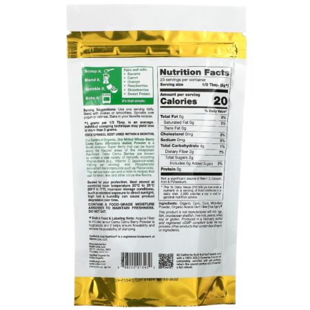 California Gold Nutrition, Camu-camu Orgânico em Pó, 114 g (4 oz) - Image 2