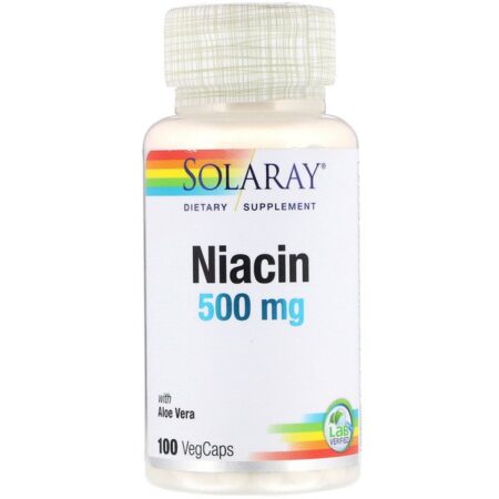 Solaray, Niacina, 500 mg, 100 cápsulas vegetarianas