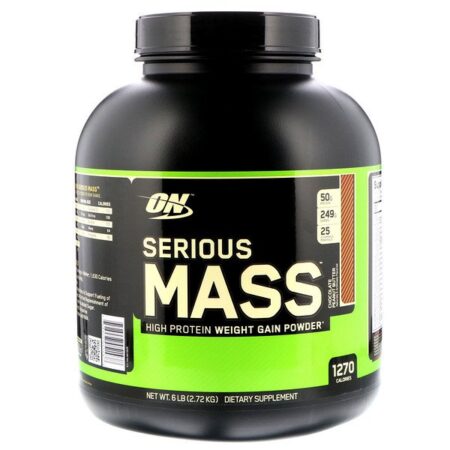 Optimum Nutrition, Serious Mass, Incentivador de Ganho de Peso em Pó com Alto Teor de Proteínas, Manteiga de Amendoim e Chocolate, 2,72 kg (6 lbs)