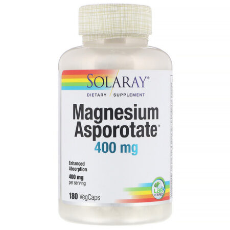 Solaray, Magnesium Asporotate, 400 mg, 180 VegCaps - Image 2