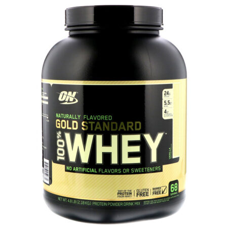 Optimum Nutrition, Gold Standard 100% Whey, Sabor Natural, Baunilha, 2,18 kg (4,8 lb)