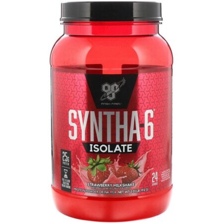 BSN, Syntha-6 Isolada, Proteína em Pó para Bebida, Milkshake de Morango, 2.01 lbs (912 g)