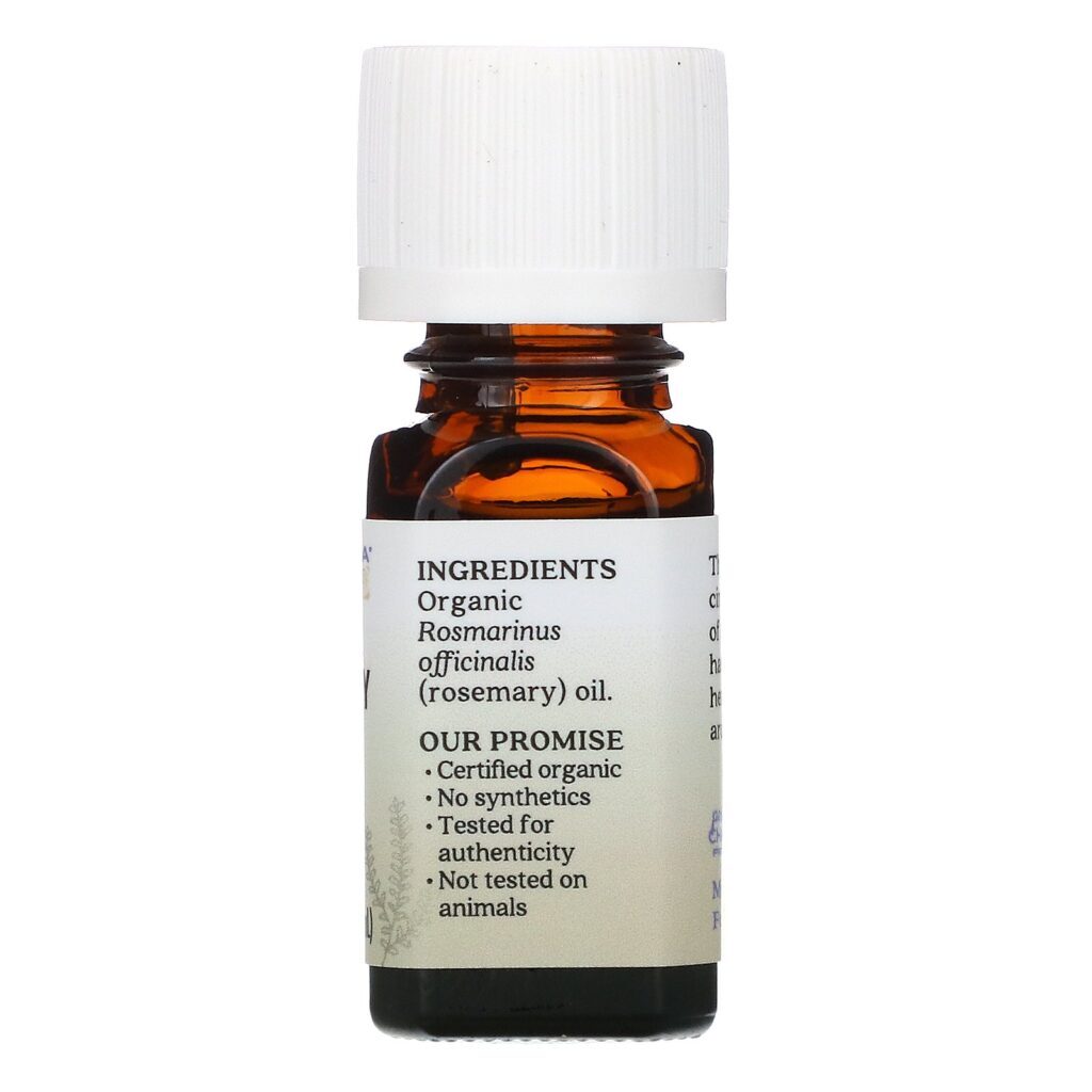 Aura Cacia, Óleo Essencial Puro, Alecrim Orgânico, 7,4 ml (0,25 fl oz) - Imagem 2