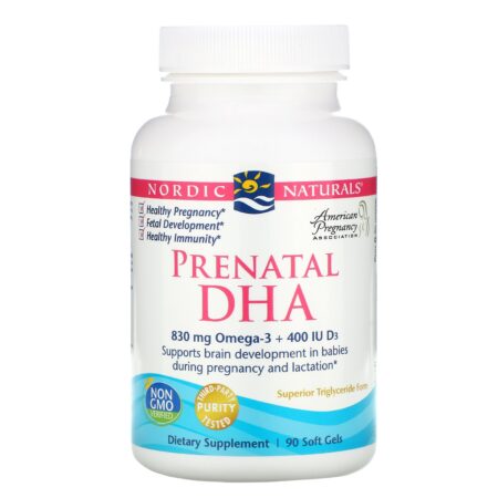 Nordic Naturals, DHA pré-natal, fórmula sem sabor, 500 mg, 90 Softgels - Image 3