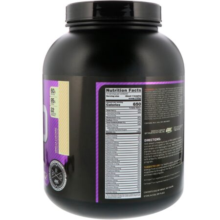 Optimum Nutrition, PRO GAINER, High-Protein Weight Gainer, Vanilla Custard, 5.09 lbs (2.31 kg) - Image 2