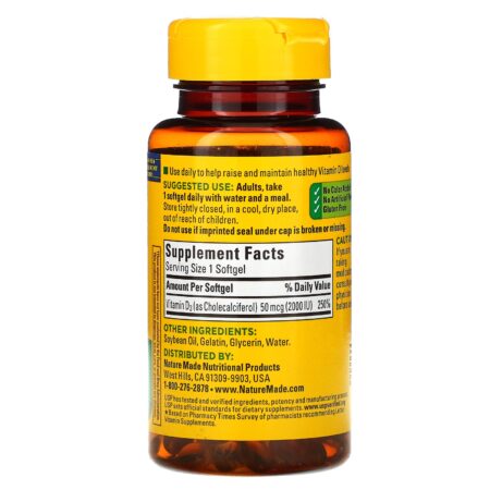 Nature Made, Vitamin D3, 50 mcg, 90 Softgels - Image 2