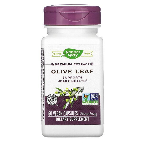 Nature's Way, Premium Extract, Olive Leaf, 250 mg, 60 Vegan Capsules