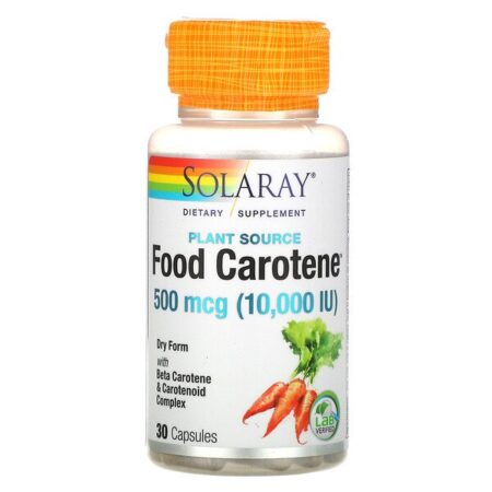 Solaray, Food Carotene with Beta Carotene & Carotenoid Complex, 500 mcg (10,000 IU), 30 Capsules