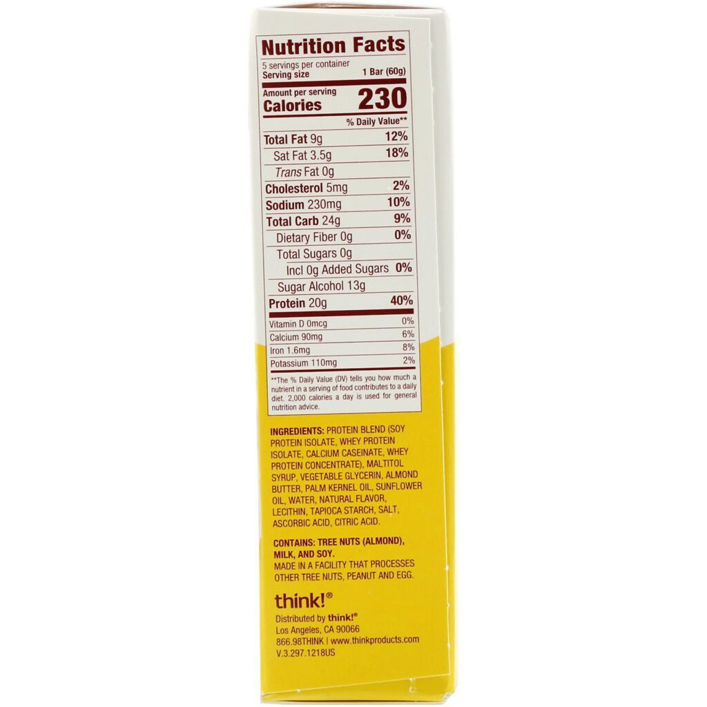 ThinkThin, Barras com Alto Teor de Proteínas, Lemon Delight, 5 barras, 60 g (2,1 oz) cada - Imagem 2