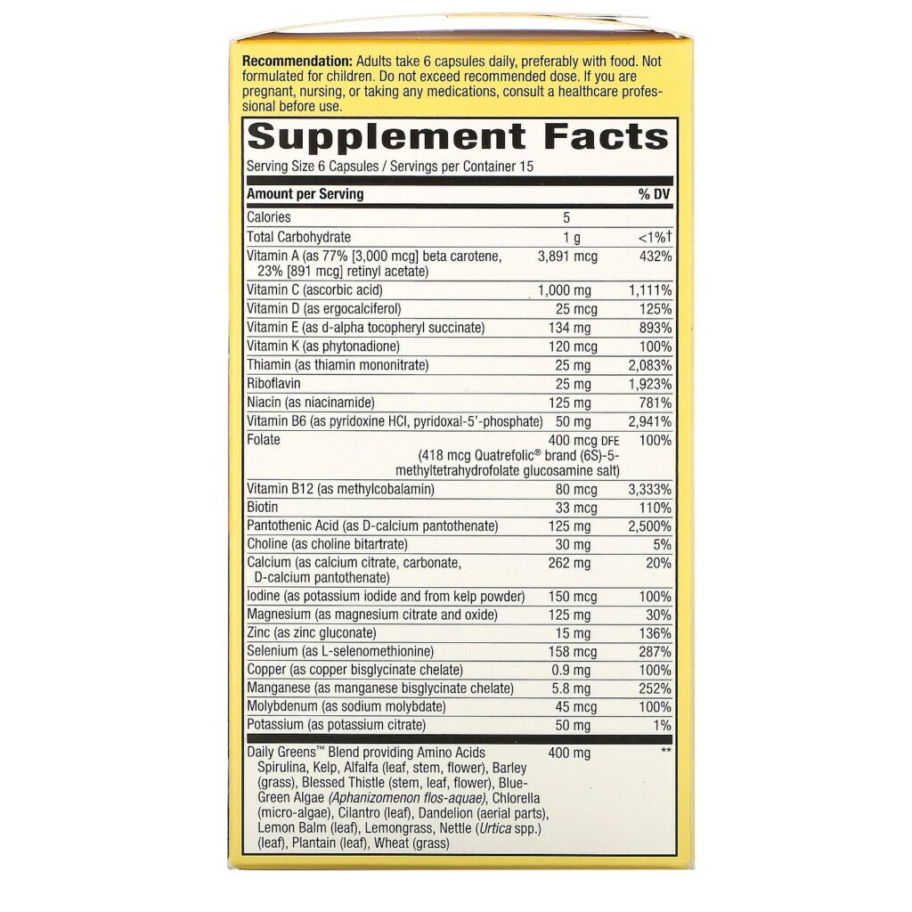 Nature's Way, Alive! Max6 Daily, Multi-Vitamin, Max Potency, No Added Iron, 90 Capsules - Imagem 2