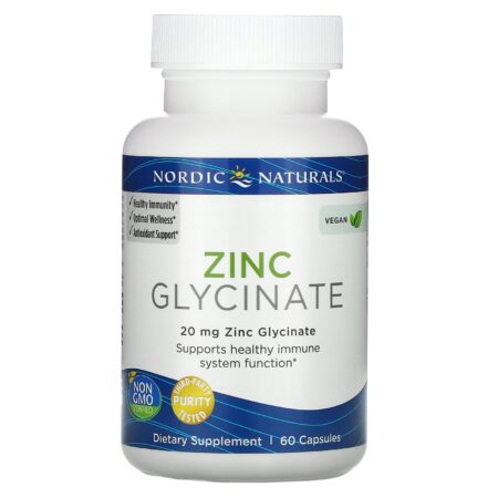 Nordic Naturals, Zinc Glycinate, 20 mg , 60 Capsules - Image 3