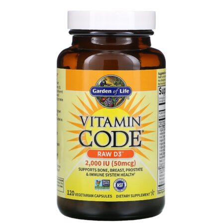 Garden of Life, Vitamin Code, RAW D3, 50 mcg (2,000 IU), 120 Vegetarian Capsules - Image 3