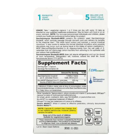 Jarrow Formulas, Saccharomyces Boulardii Plus MOS, 5 Billion, 30 Delayed Release Veggie Caps - Image 2