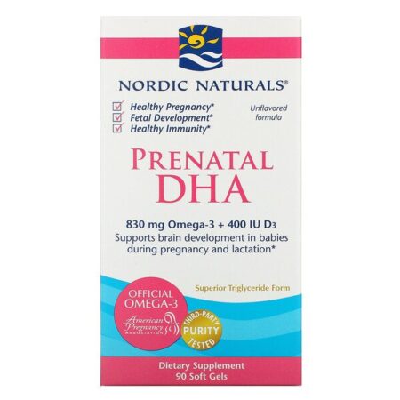 Nordic Naturals, DHA pré-natal, fórmula sem sabor, 500 mg, 90 Softgels