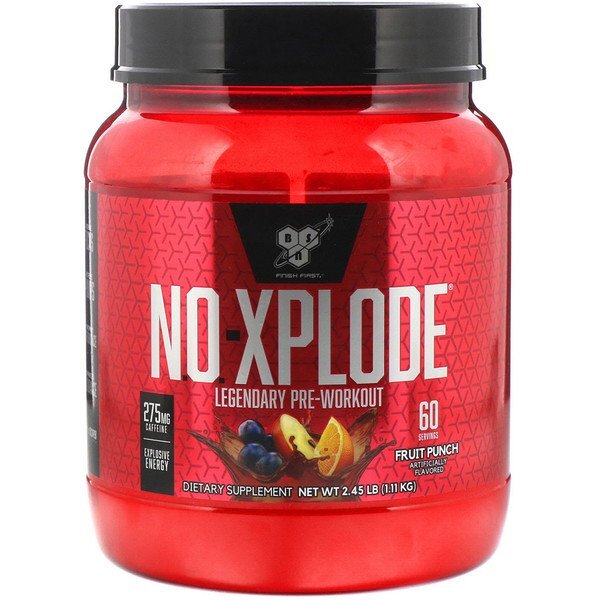 BSN, N.O.-Xplode, Pré-Treino Lendário, Ponche de Frutas, 1,11 kg (2,45 lbs)