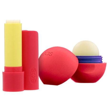 EOS, Protetor Labial Supermacio de Karité, Leite de Coco e Baunilha com Cereja, Embalagem com 2, 11 g (0,39 oz)