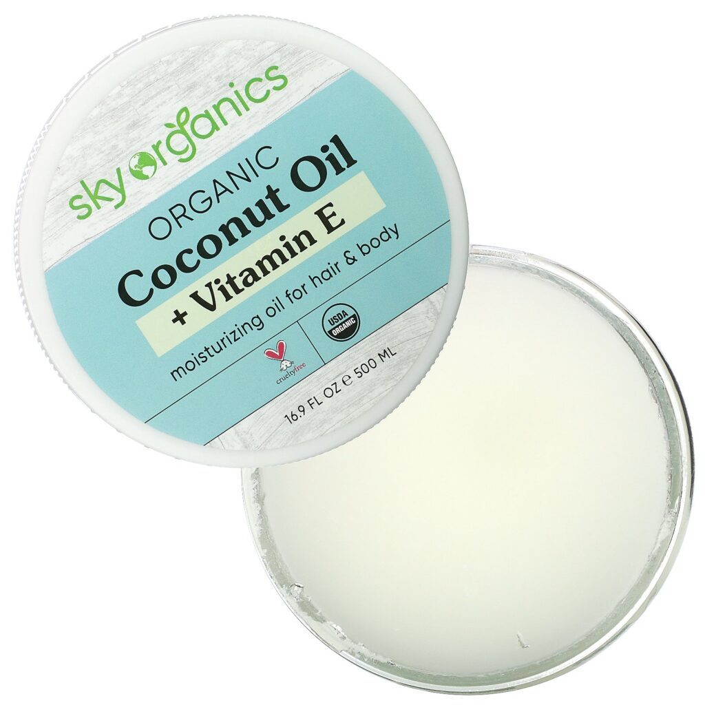 Sky Organics, Organic Coconut Oil + Vitamin E, 16.9 fl oz (500 ml) - Imagem 3