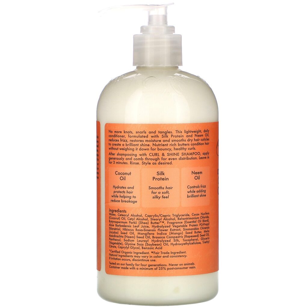 SheaMoisture, Curl & Shine Conditioner, Coconut & Hibiscus, 13 fl oz (384 ml) - Imagem 2