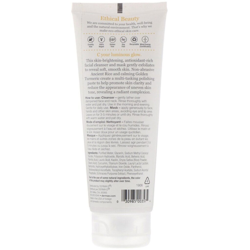 Derma E, Vitamin C, Gentle Daily Cleansing Paste, 4 oz (113 g) - Imagem 2