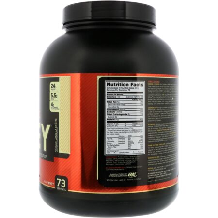 Optimum Nutrition, Gold Standard 100% Whey, French Vanilla Crème, 5 lbs (2.27 kg) - Image 2