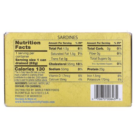 Reese, Skinless & Boneless Sardines in Water, 4.375 oz (125 g) - Image 2