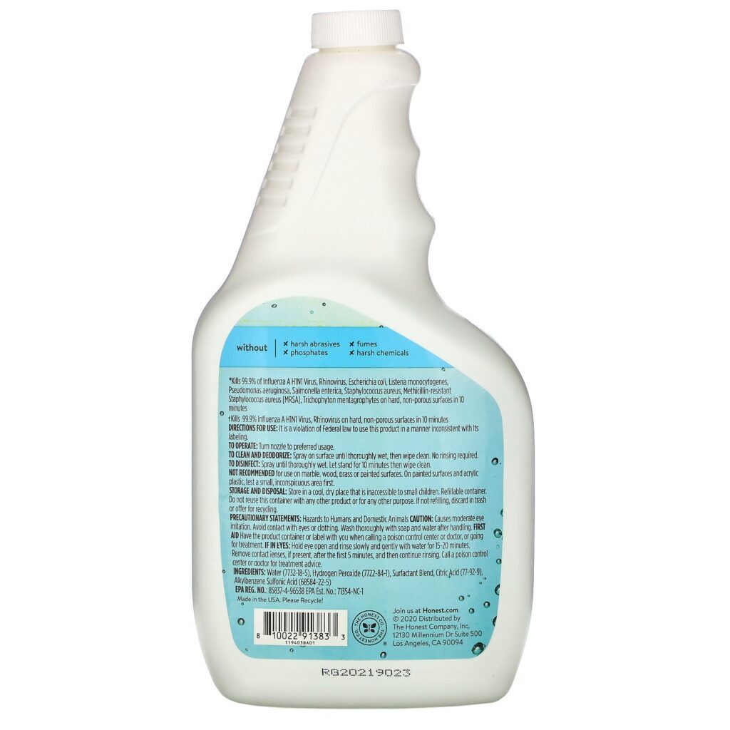 The Honest Company, Disinfecting Spray, Antibacterial Formula, 32 fl oz (946 ml) - Imagem 2