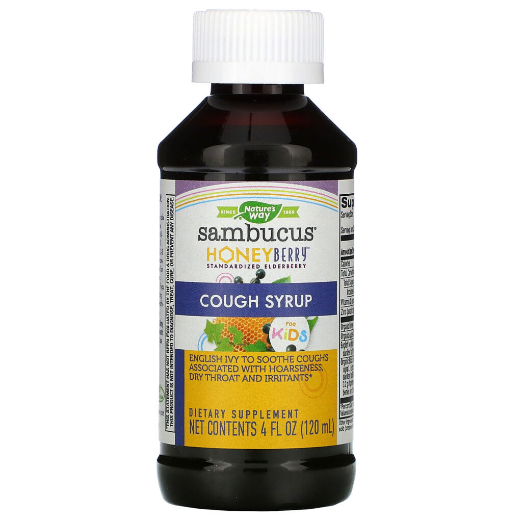 Nature's Way, Sambucus Kids HoneyBerry Cough Syrup, 4 fl oz - Imagem 3