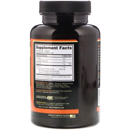 Optimum Nutrition, Óleo de Peixe Entérico-Revestido, 100 Cápsulas em gel - Image 2